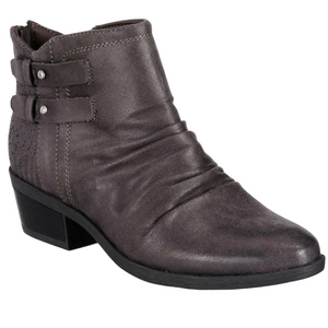 BARETRAPS Size 9M Charcoal Grey‎ Georgina Faux Leather Ankle Booties Back Zipper